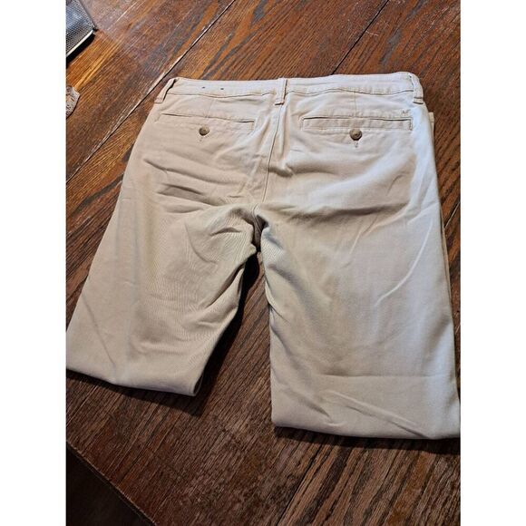 Size 8 American Eagle Super Stretch Khaki Tan Pants with Pockets Belt Loops - Picture 3 of 3